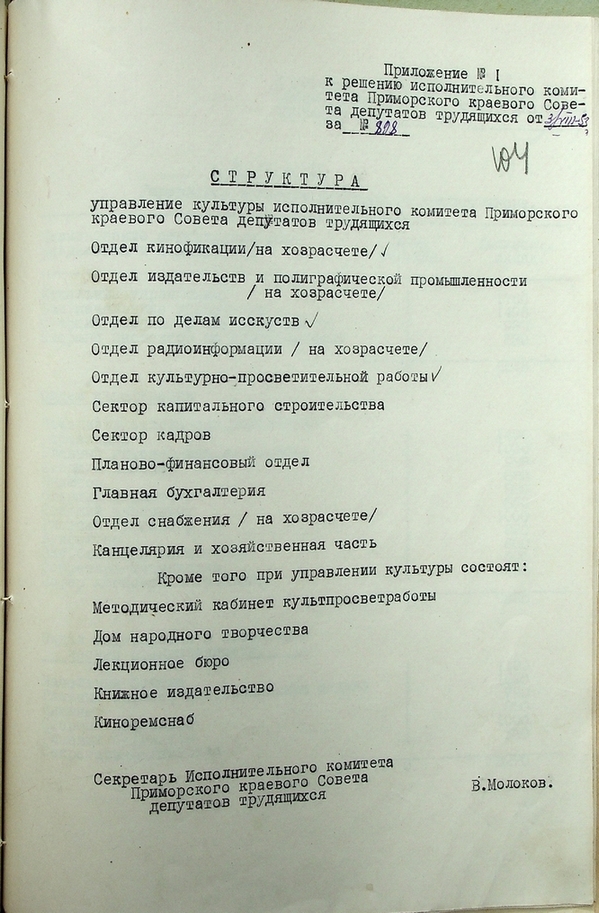 ФОТО 4б. ГАПК.Ф. Р-26, оп. 28, д. 38, л.104 структ и штаты упр культ 1953г.jpg